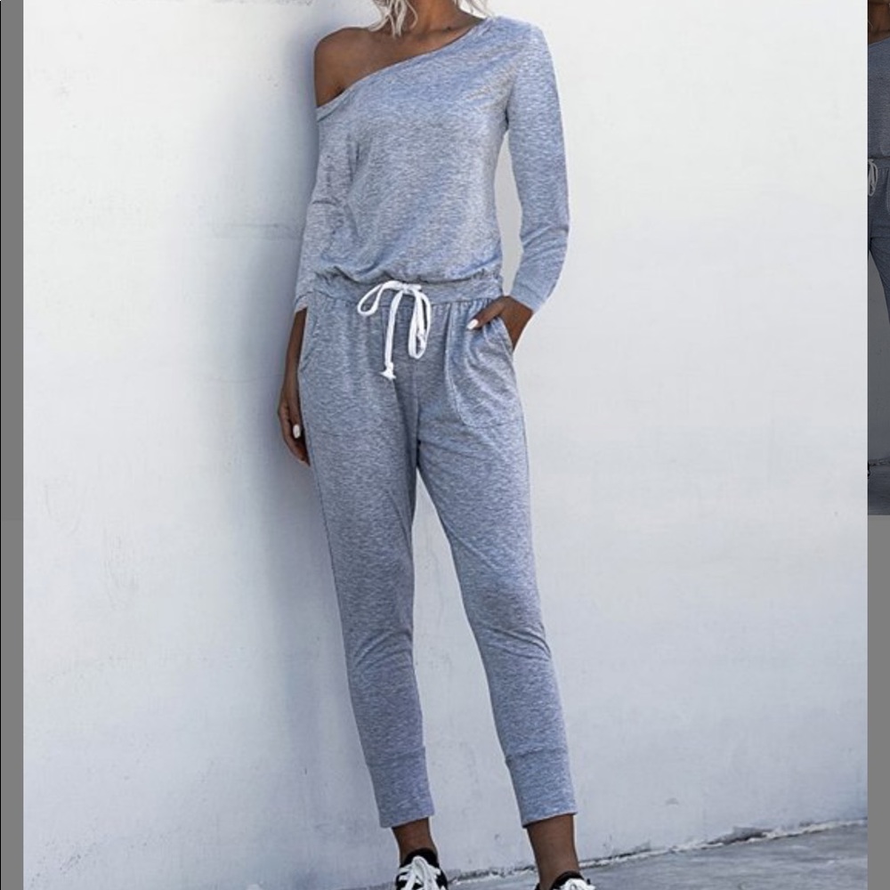 Long-sleeved Off-shoulder Jumpsuit